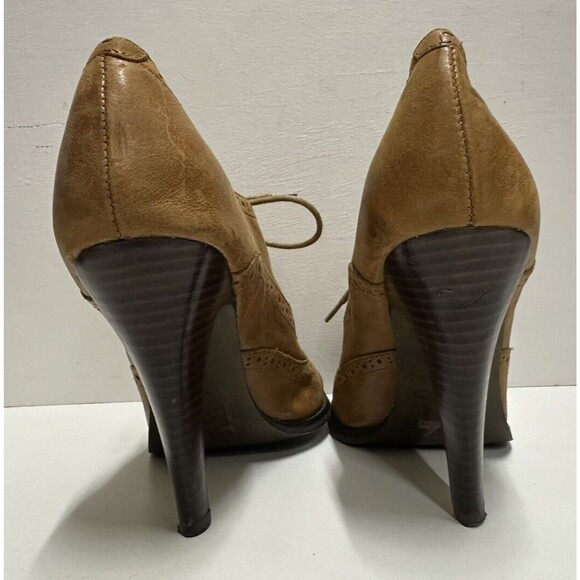 Aldo women size US 8.5 EU 39 brown leather oxford lace up  heel shoes - Picture 6 of 10